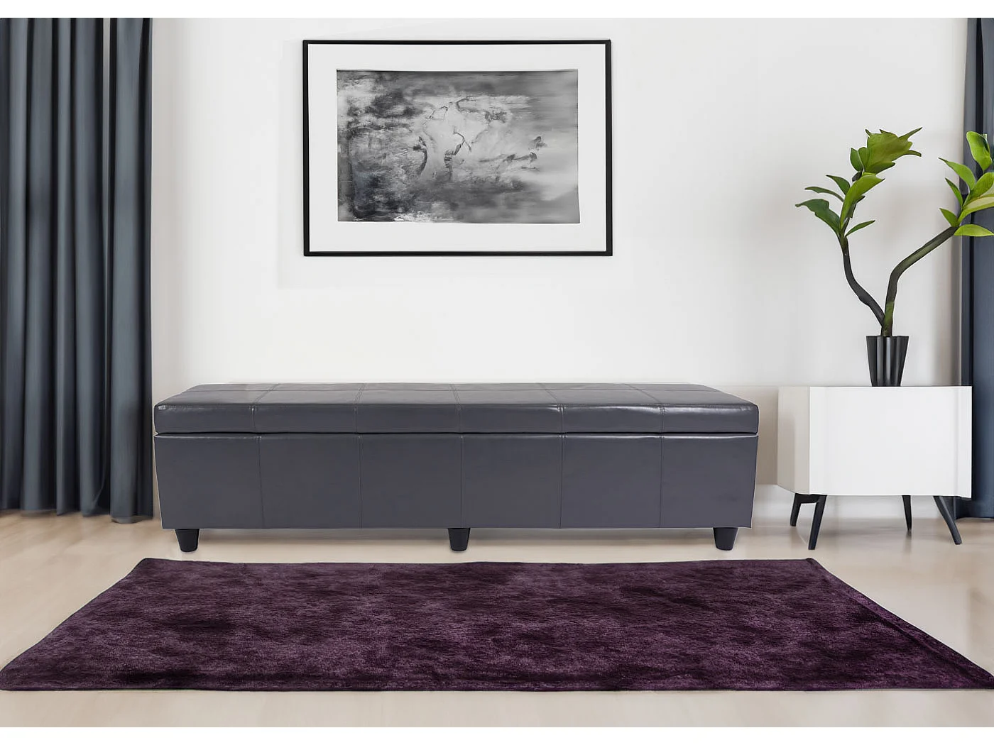 Ławka ze schowkiem Arezzo XXL,  szary