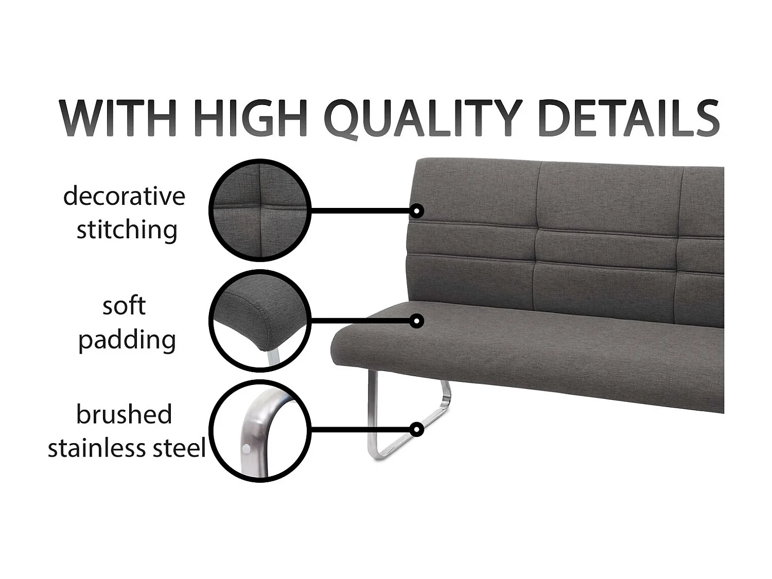 Ławka MCW-G55,  szaro-brązowy 160cm