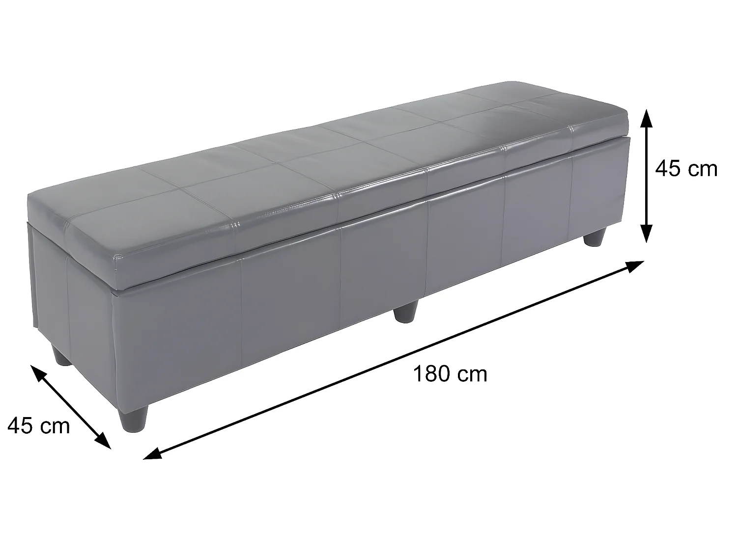 Sitzbank mit Aufbewahrung Arezzo XXL, Creme