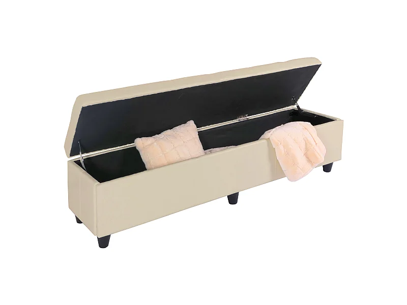 Sitzbank mit Aufbewahrung Arezzo XXL, Creme