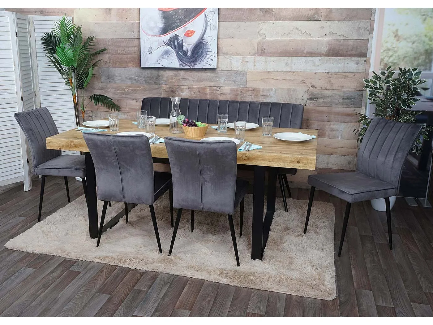 Ławka MCW-K16,  160cm ciemnoszary