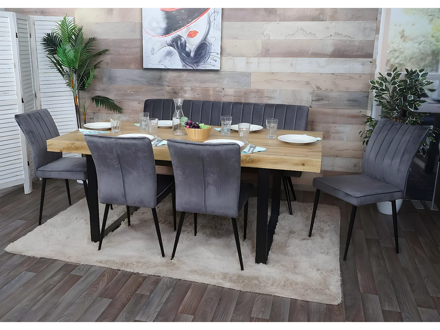 Ławka MCW-K16,  160cm jasnoszary