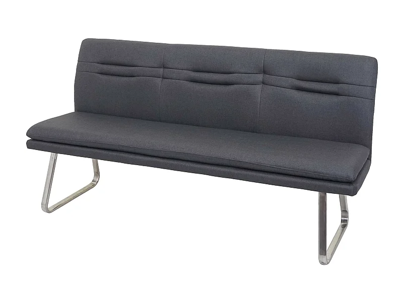 Panca imbottita soggiorno da interni sala da pranzo MCW-H70 tessuto acciaio inox grigio scuro 180cm