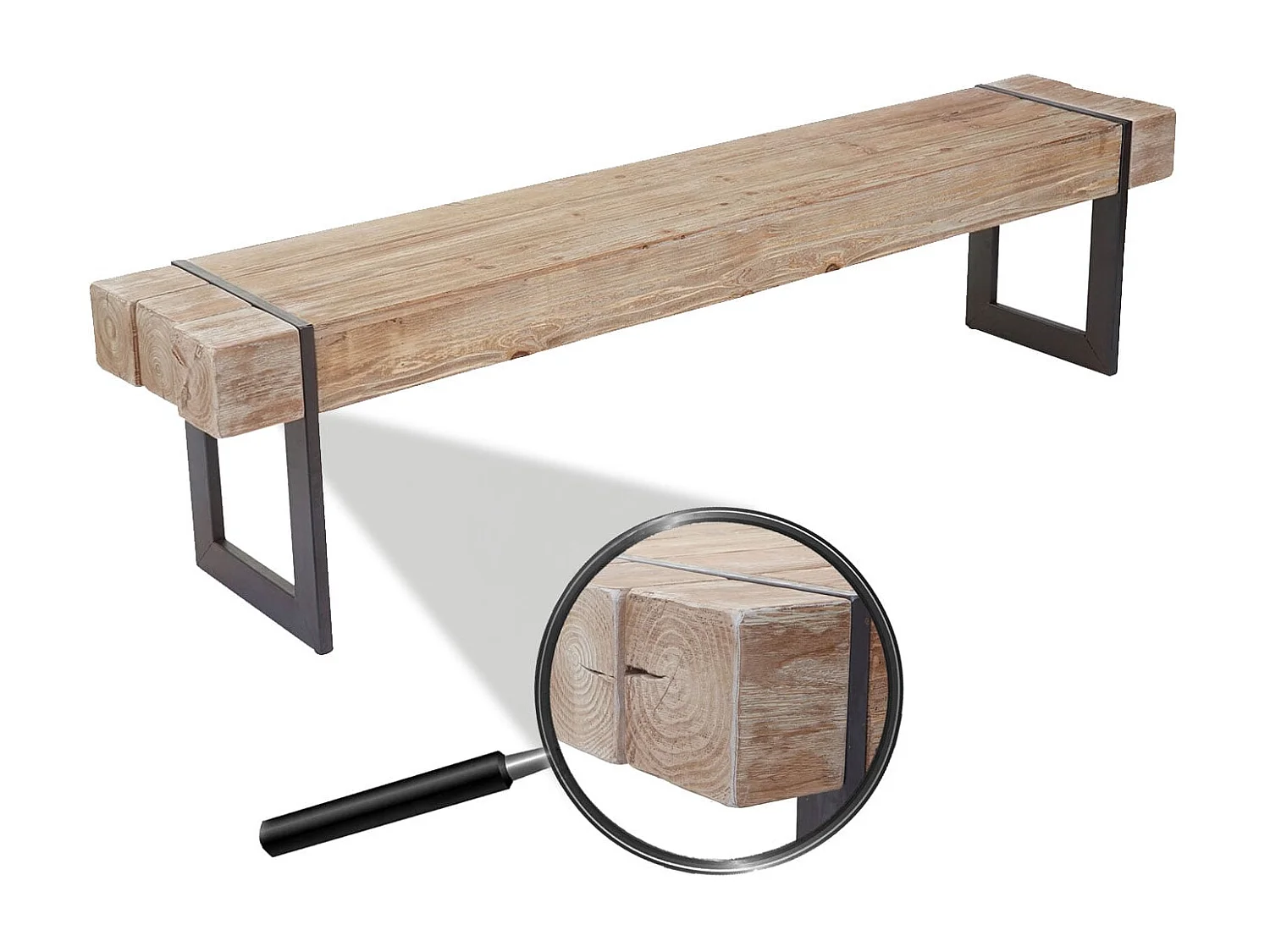 Bank MCW-A15,  natuurlijke kleur 195cm