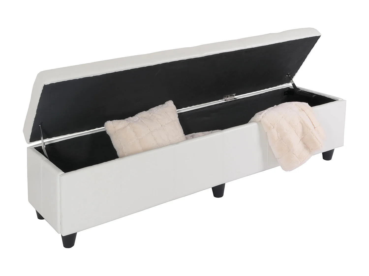 Sitzbank mit Aufbewahrung Arezzo XXL, Weiß