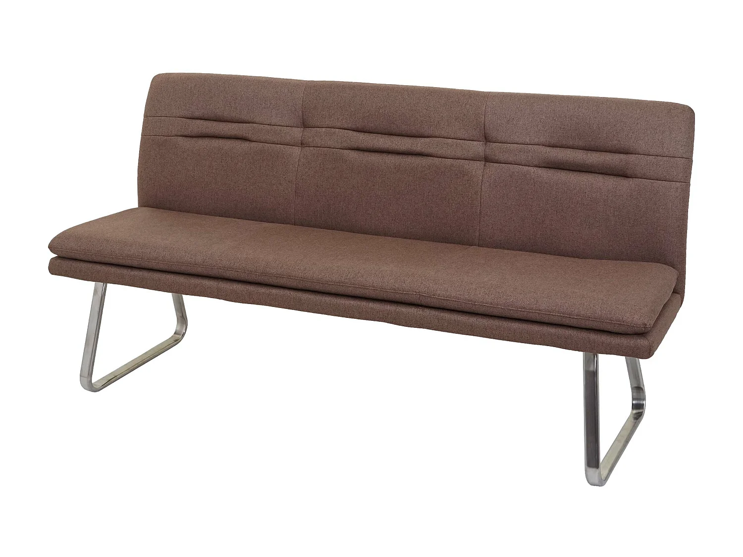 Panca imbottita soggiorno da interni sala da pranzo MCW-H70 tessuto acciaio inox marrone 180cm