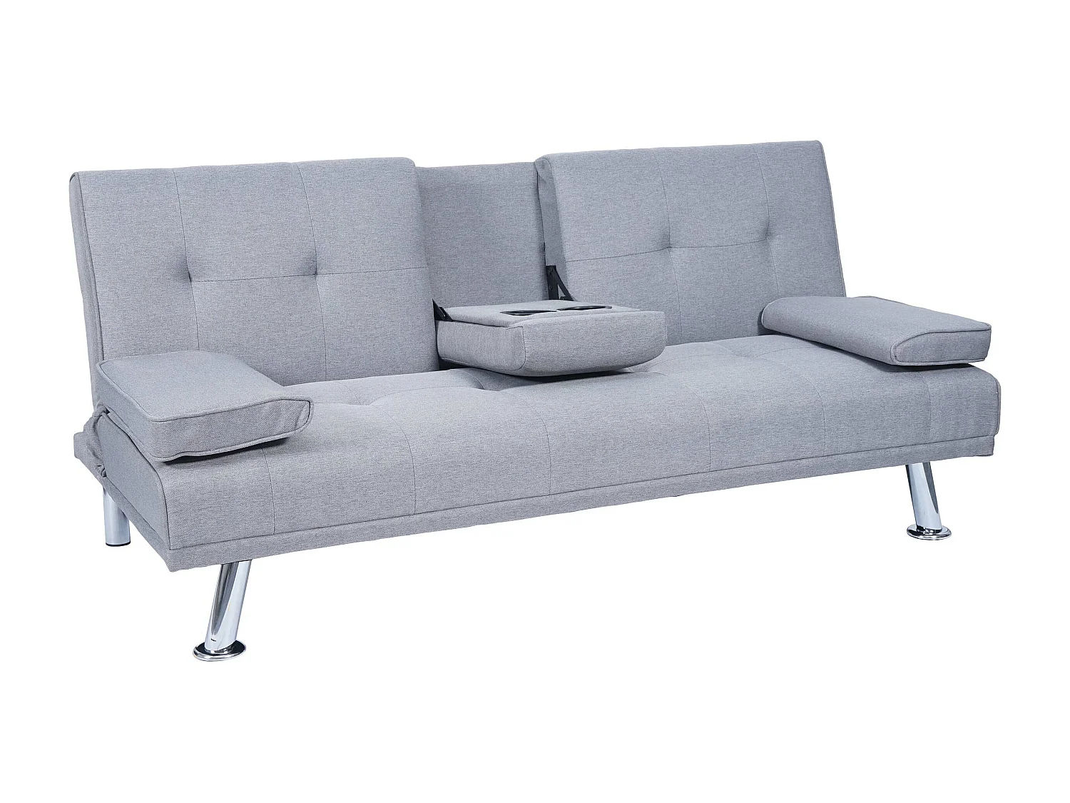 3-osobowa sofa MCW-F60,  tekstylny, jasnoszary
