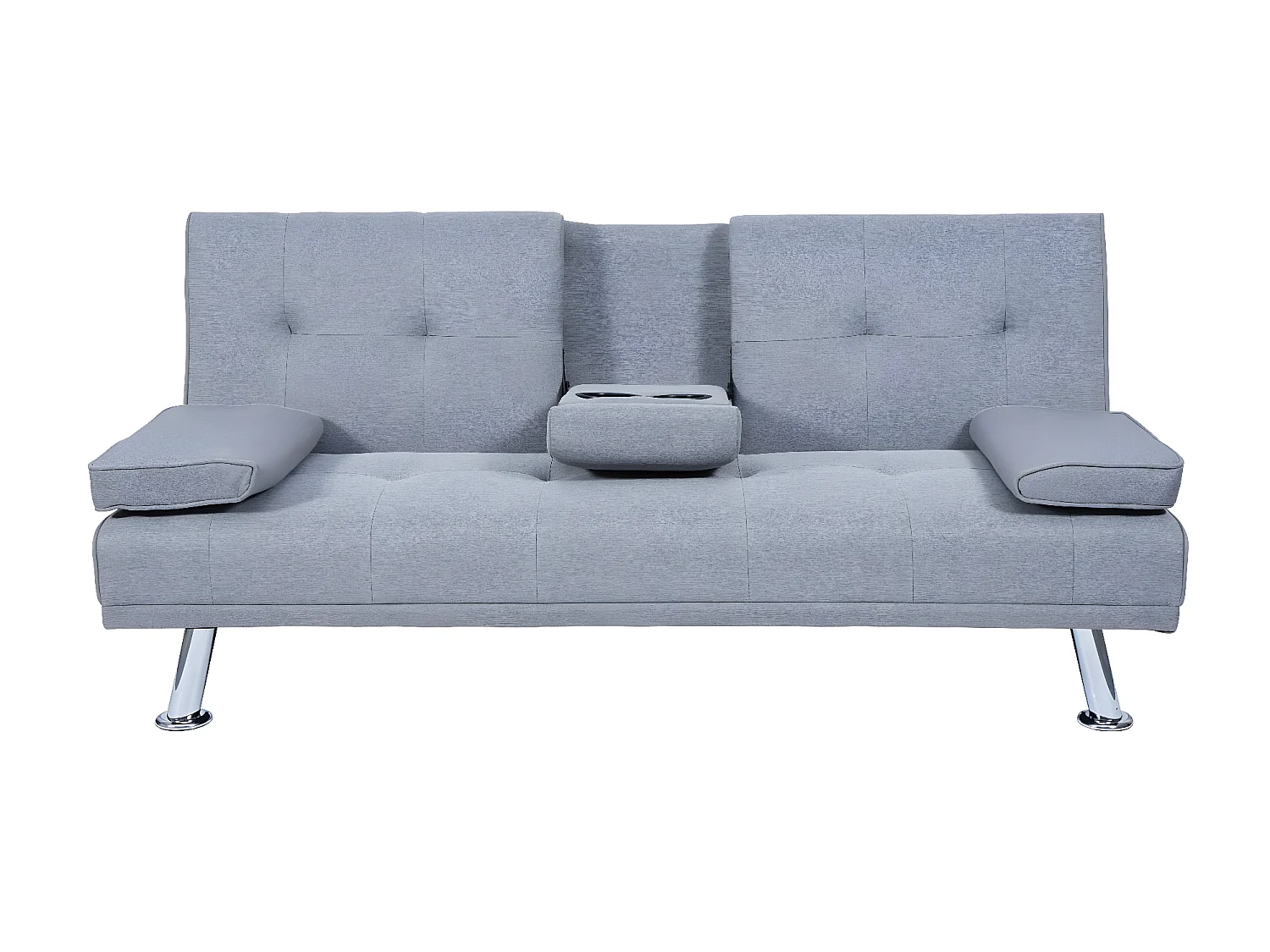 3-osobowa sofa MCW-F60,  tekstylny, jasnoszary
