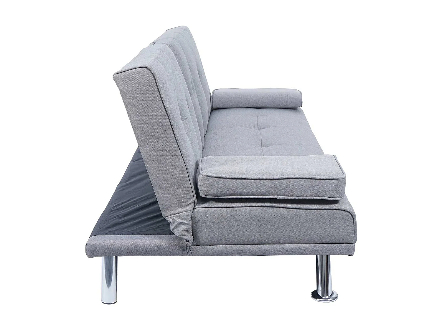 3-osobowa sofa MCW-F60,  tekstylny, jasnoszary