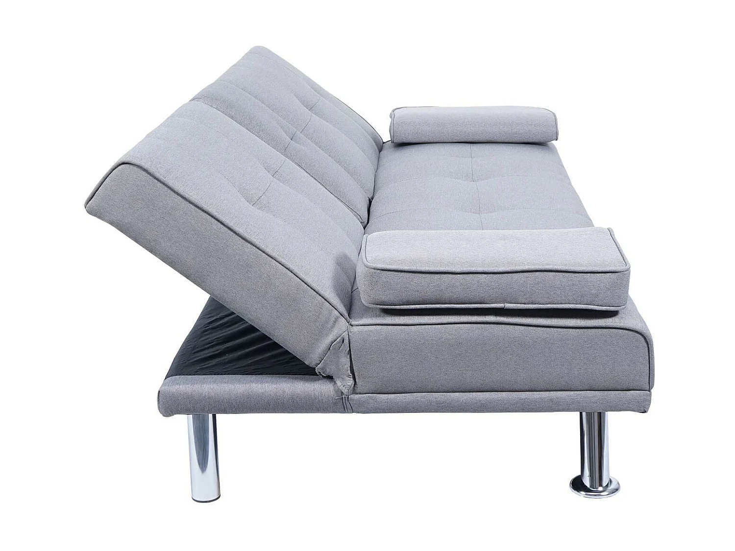 3-osobowa sofa MCW-F60,  tekstylny, jasnoszary