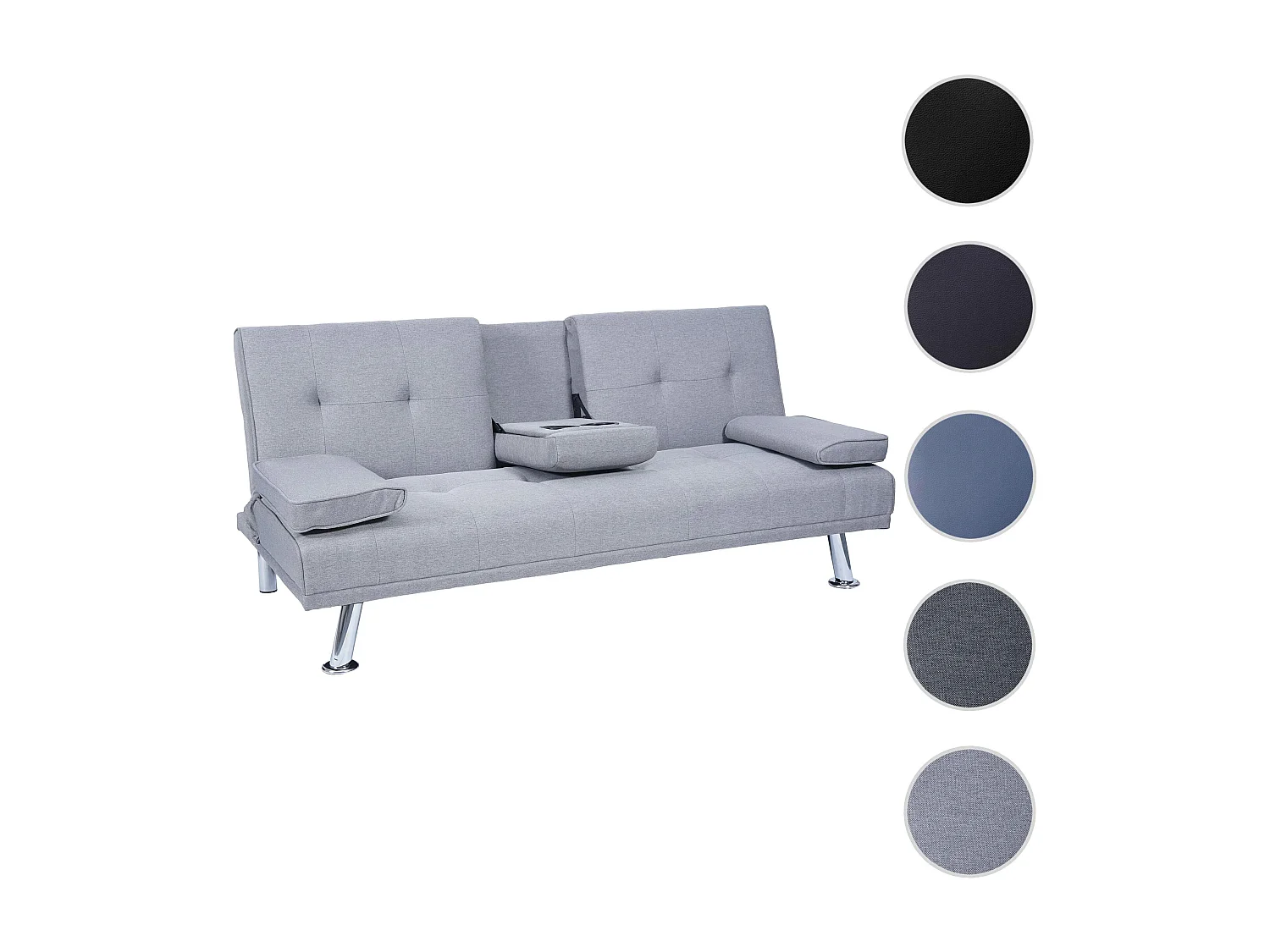3-osobowa sofa MCW-F60,  tekstylny, jasnoszary