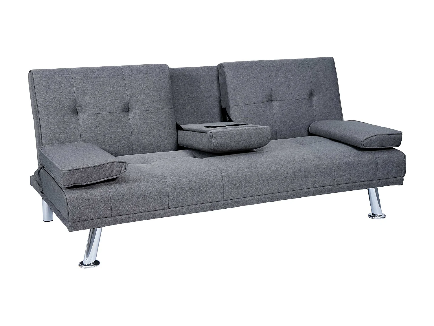 3-osobowa sofa MCW-F60,  tekstylny, ciemnoszary