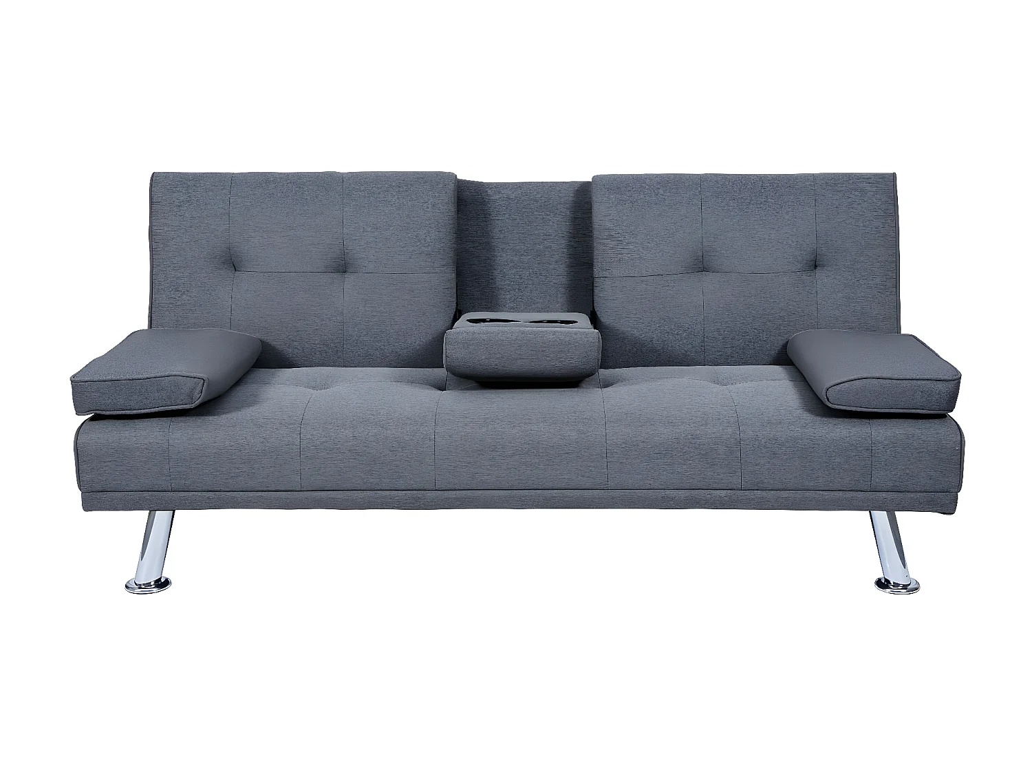 3-osobowa sofa MCW-F60,  tekstylny, ciemnoszary