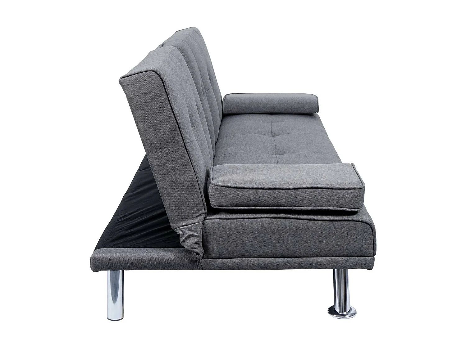 3-osobowa sofa MCW-F60,  tekstylny, ciemnoszary