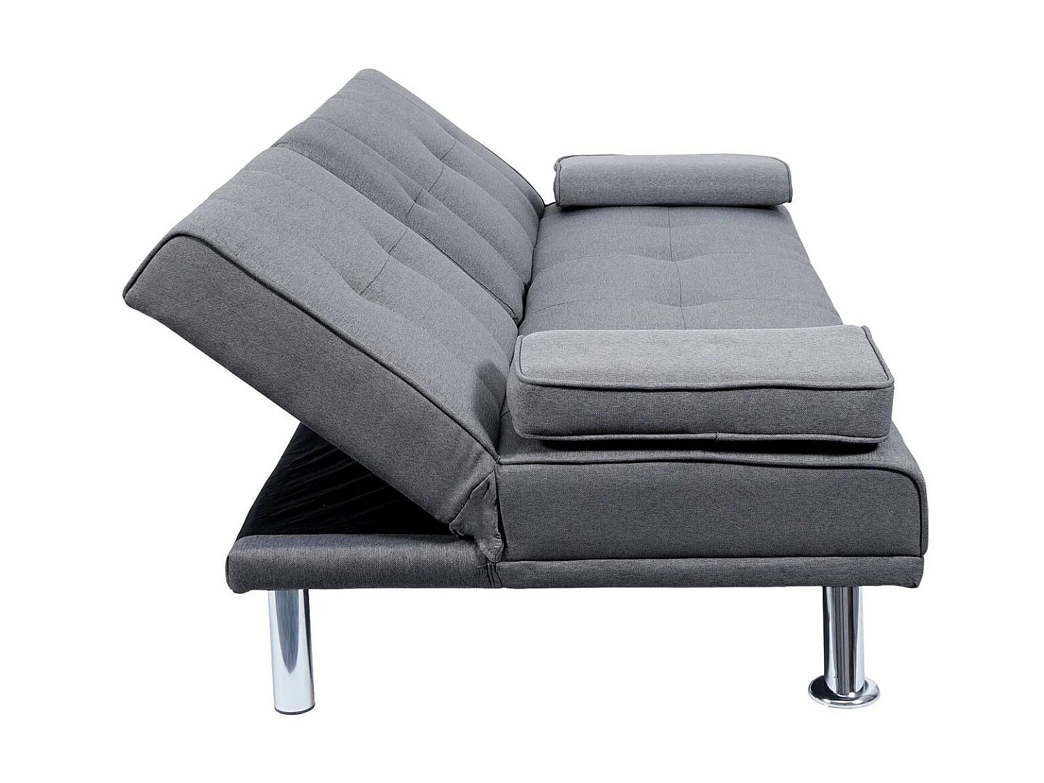 3-osobowa sofa MCW-F60,  tekstylny, ciemnoszary