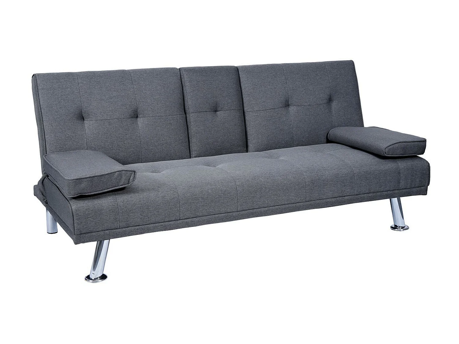 3-osobowa sofa MCW-F60,  tekstylny, ciemnoszary