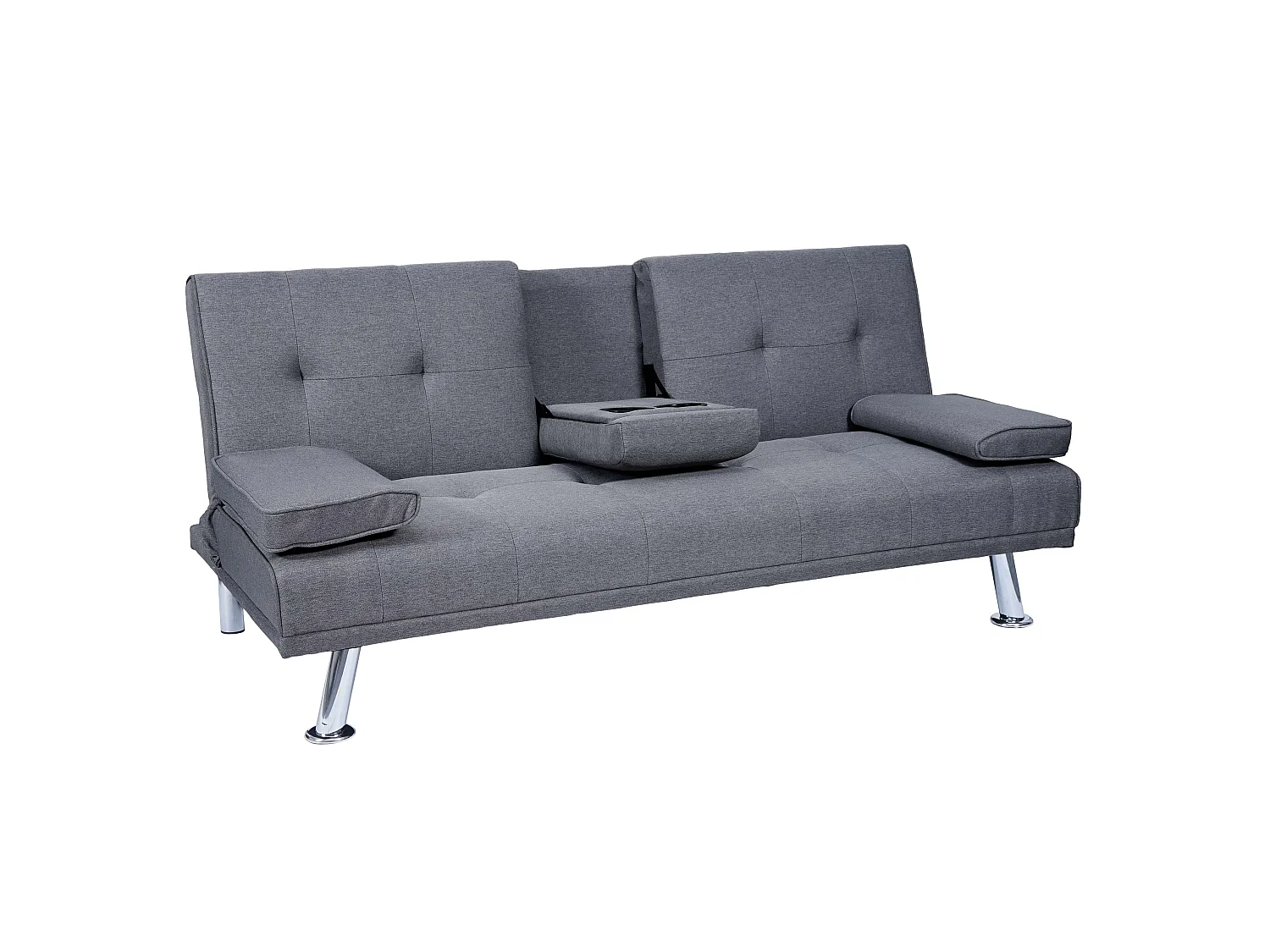 3er-Sofa MCW-F60, Textil, dunkelgrau