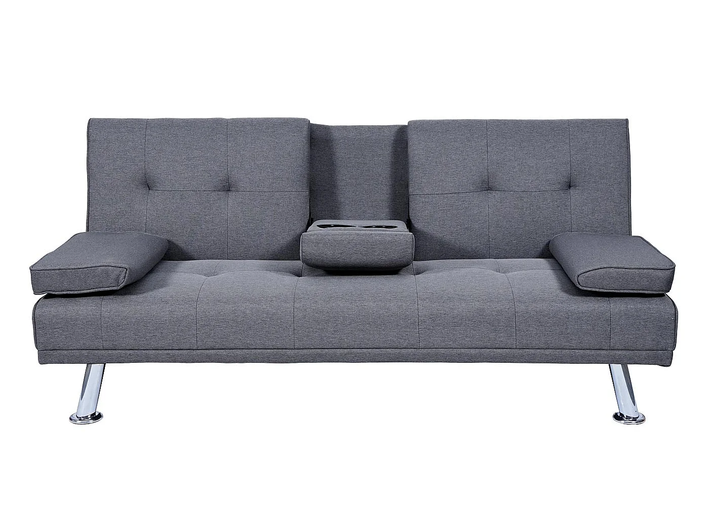 3er-Sofa MCW-F60, Textil, dunkelgrau