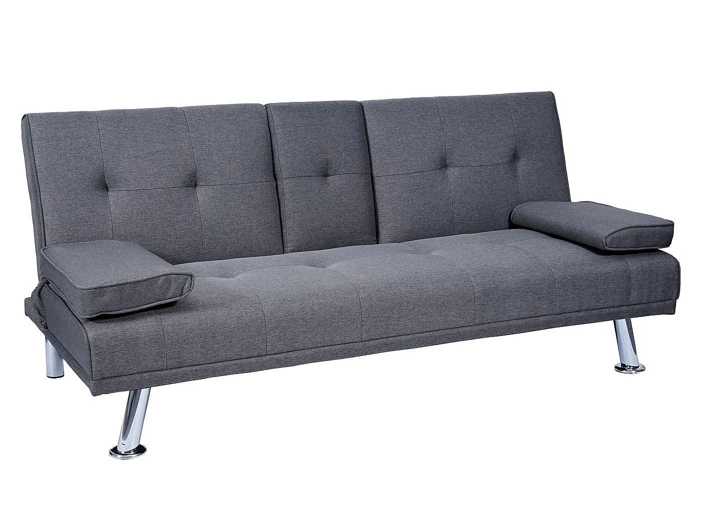 3er-Sofa MCW-F60, Textil, dunkelgrau