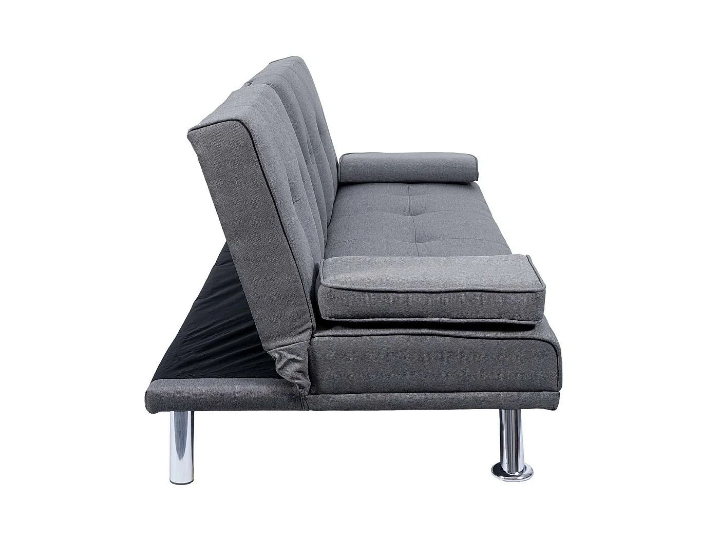 3er-Sofa MCW-F60, Textil, dunkelgrau