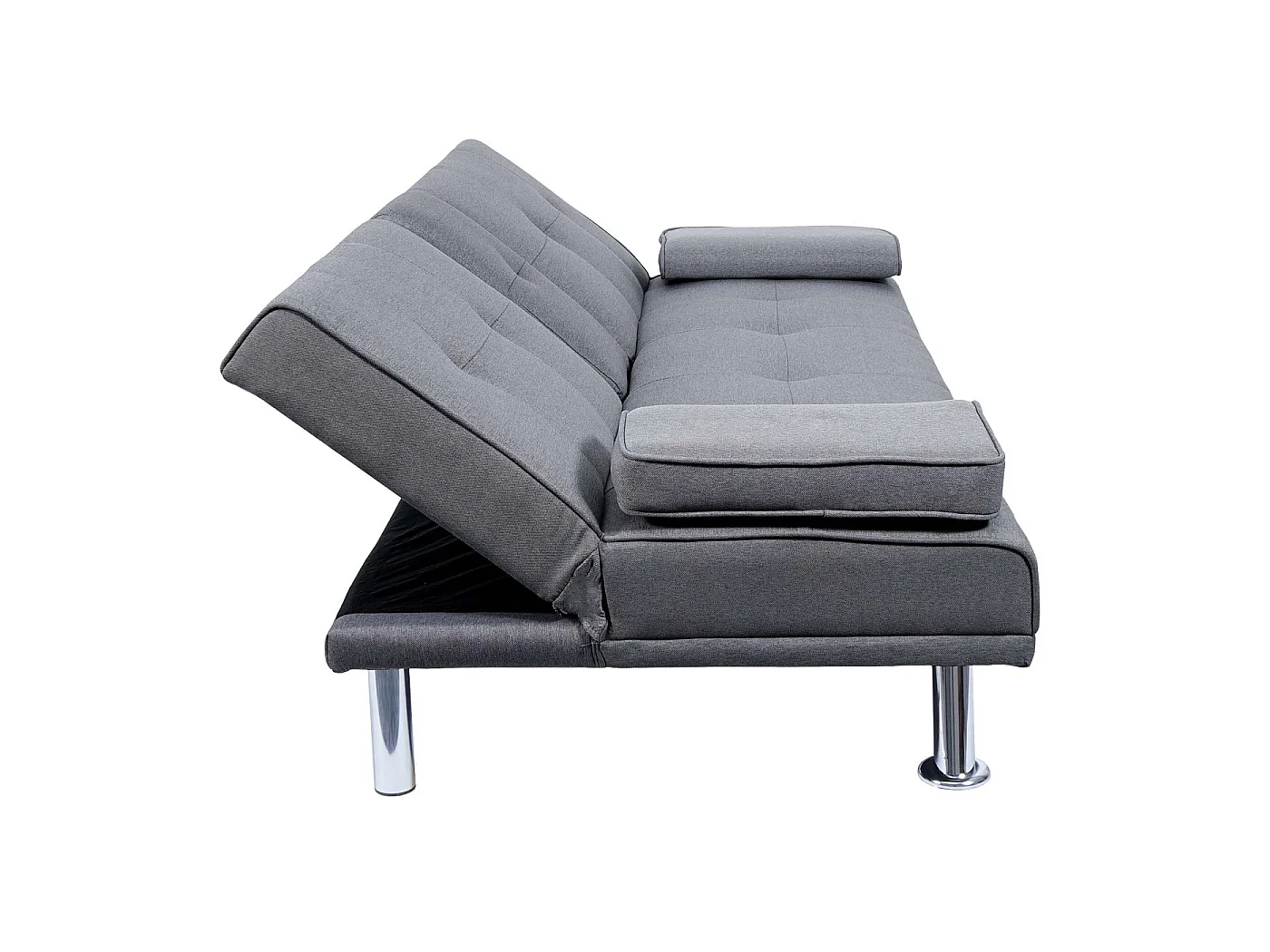 3er-Sofa MCW-F60, Textil, dunkelgrau