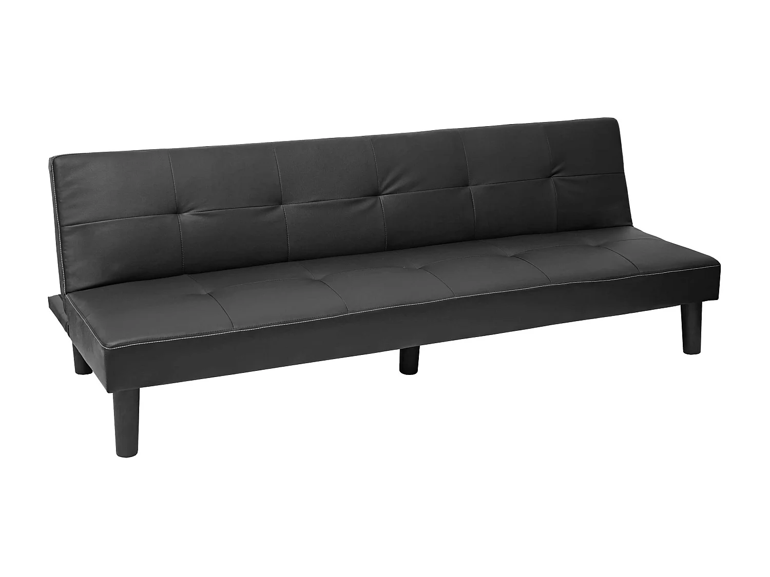 3er-Sofa MCW-G11, Kunstleder, schwarz
