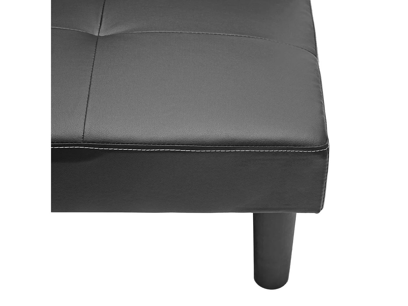 3er-Sofa MCW-G11, Kunstleder, schwarz