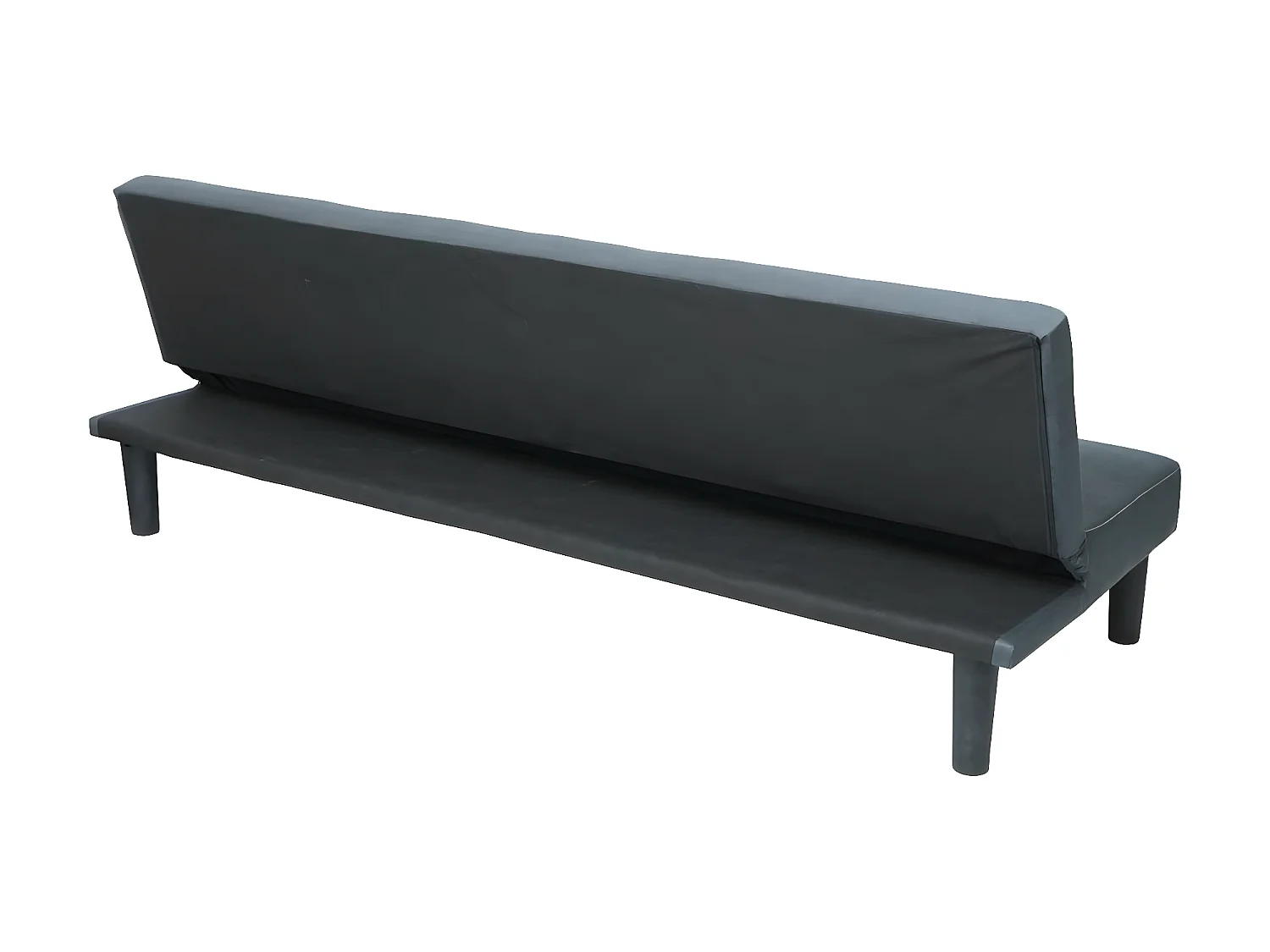 Divano letto schienale regolabile MCW-G11 tessuto grigio