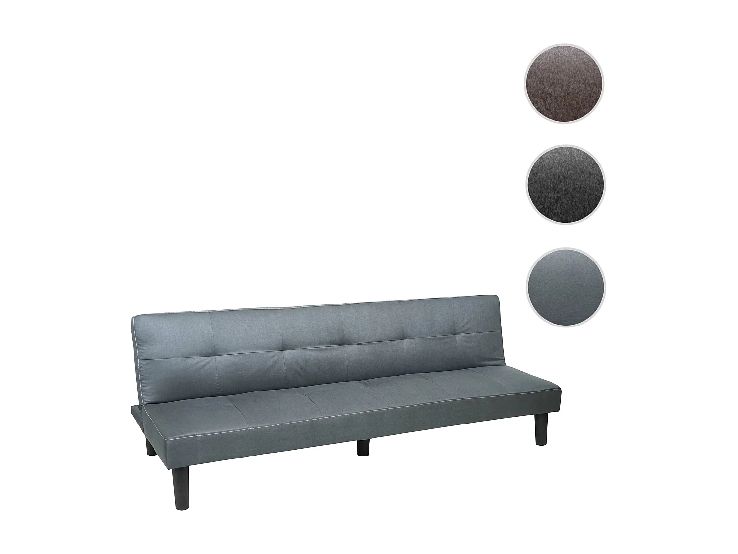 Divano letto schienale regolabile MCW-G11 tessuto grigio