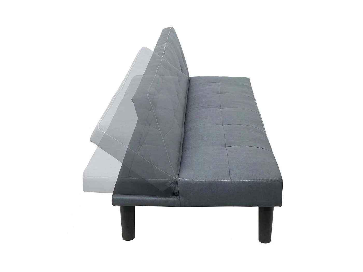 3-seater sofa MCW-G11, 3-seater sofa MCW-G11, sofa bed, guest bed, fold-out sofa, 195 cm, fabric/textile, grey