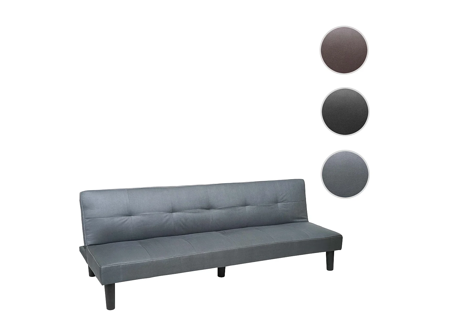 3-seater sofa MCW-G11, 3-seater sofa MCW-G11, sofa bed, guest bed, fold-out sofa, 195 cm, fabric/textile, grey