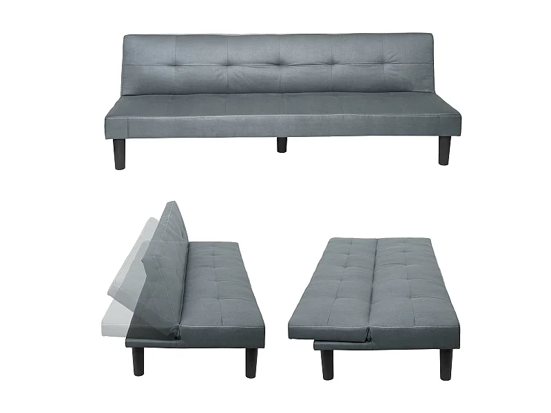 3-osobowa sofa MCW-G11,  tkanina/tekstylia, szary