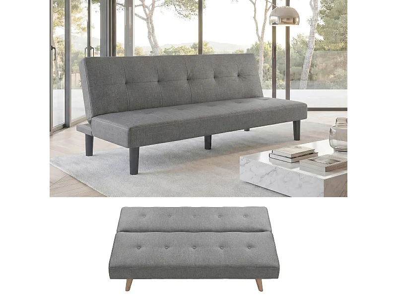 3er-Sofa MCW-G11, Stoff/Textil, grau