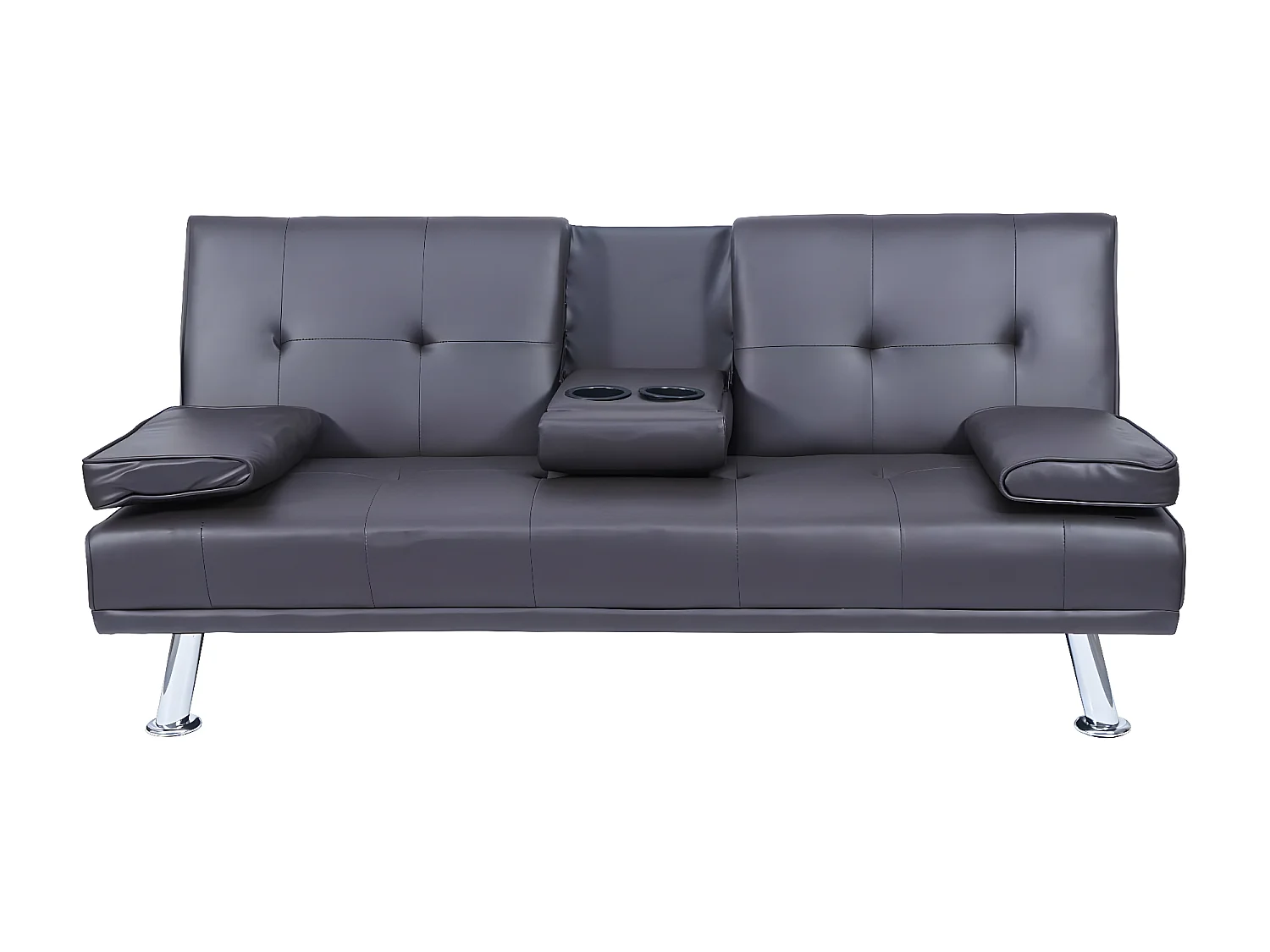 3-osobowa sofa MCW-F60,  imitacja skóry, brązowy
