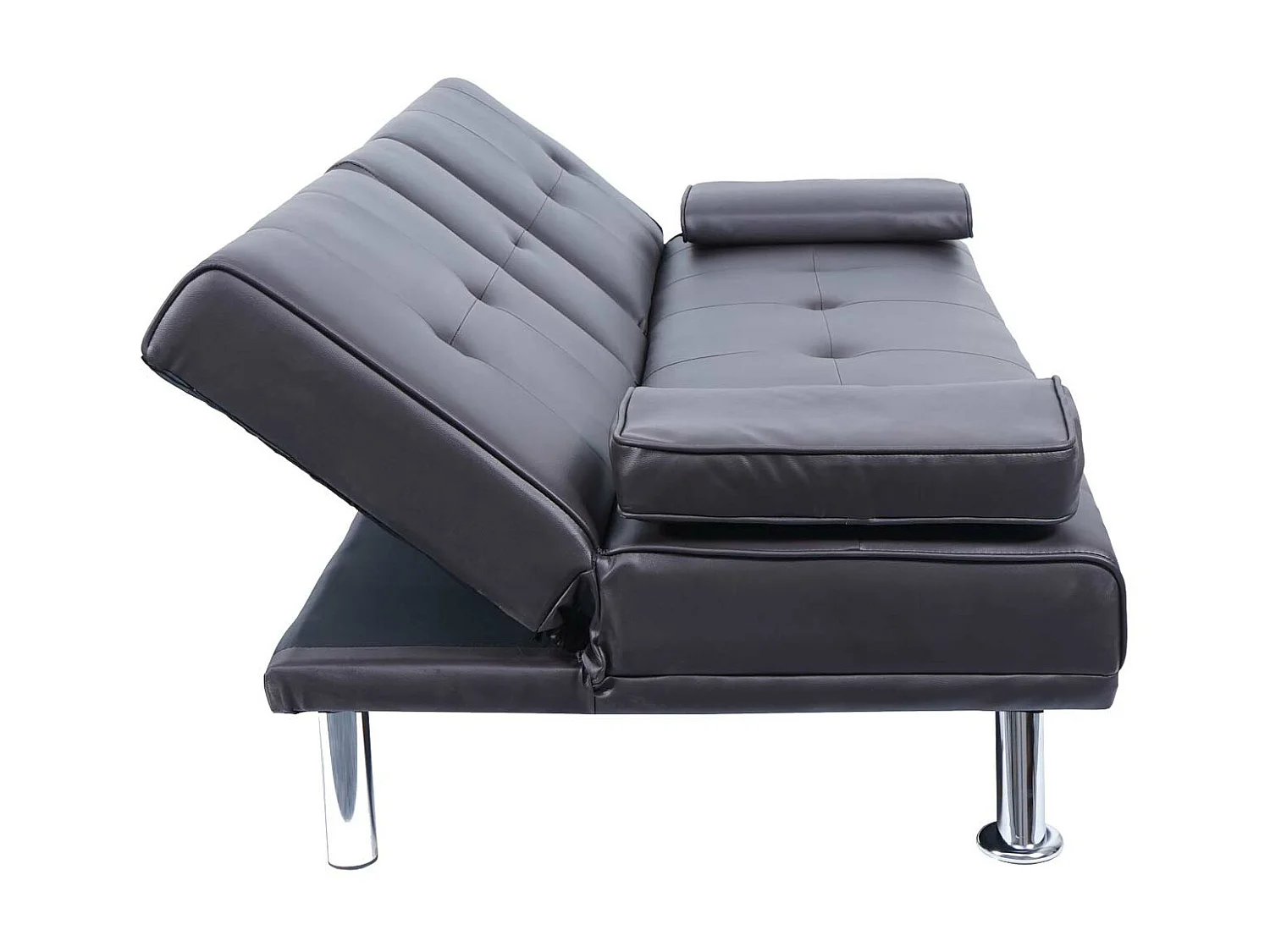 3-osobowa sofa MCW-F60,  imitacja skóry, brązowy