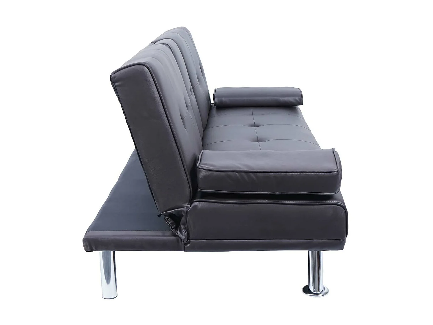 3-osobowa sofa MCW-F60,  imitacja skóry, brązowy