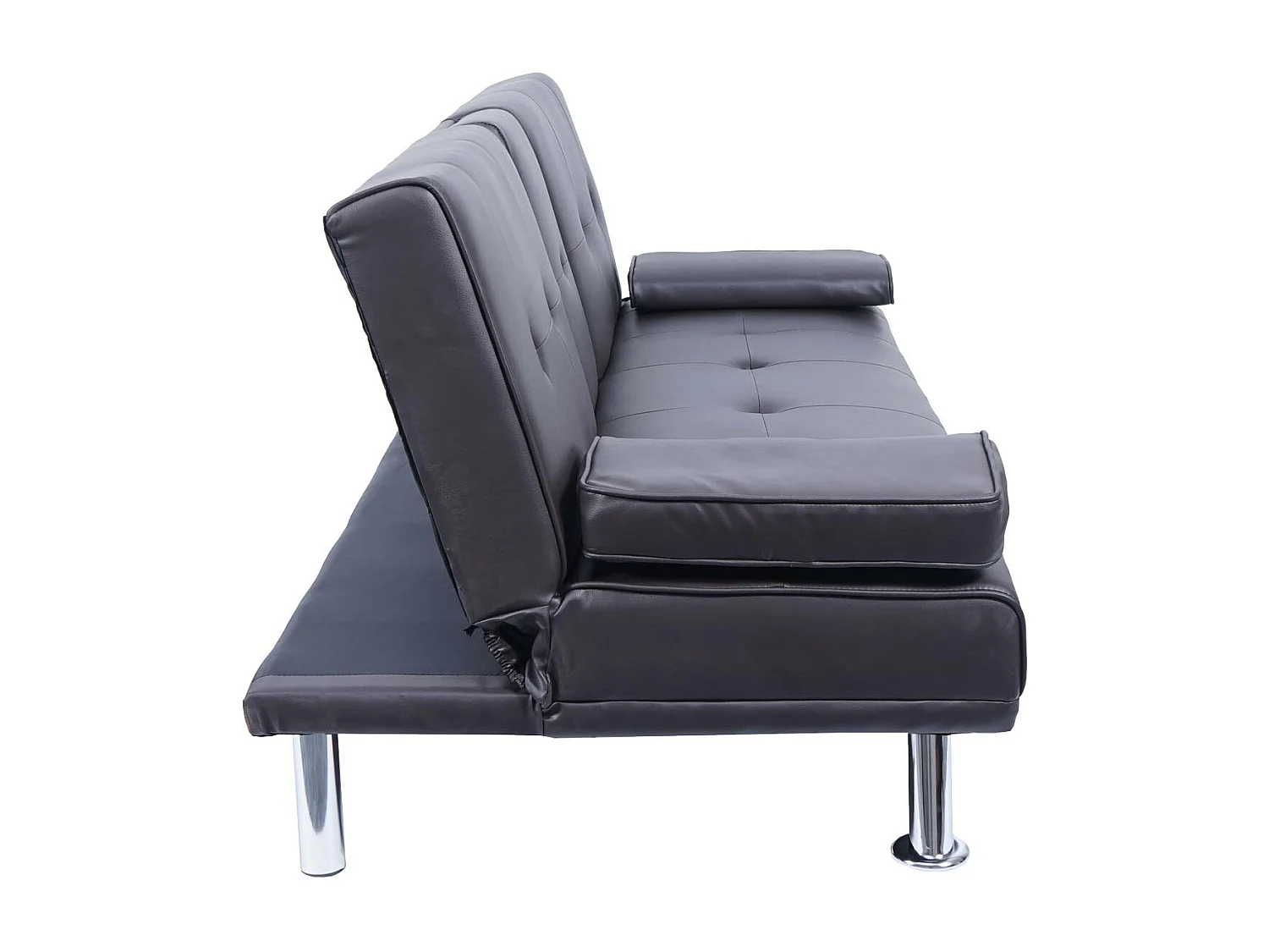 3-osobowa sofa MCW-F60,  imitacja skóry, brązowy