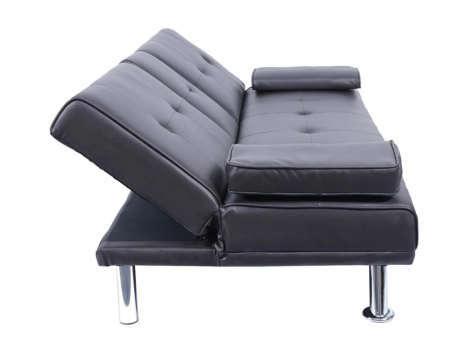 3-osobowa sofa MCW-F60,  imitacja skóry, brązowy