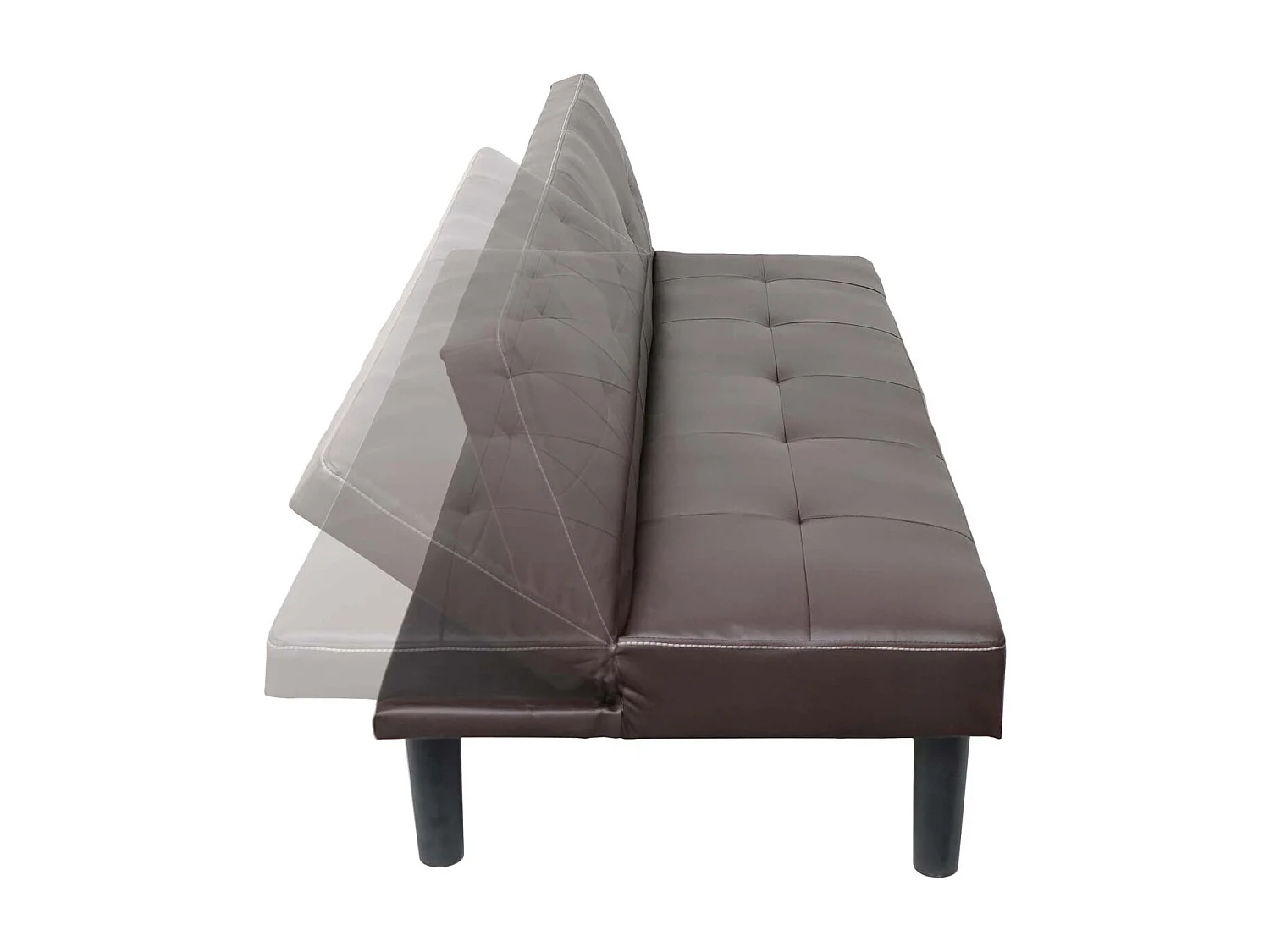 3-osobowa sofa MCW-G11,  imitacja skóry, brązowy