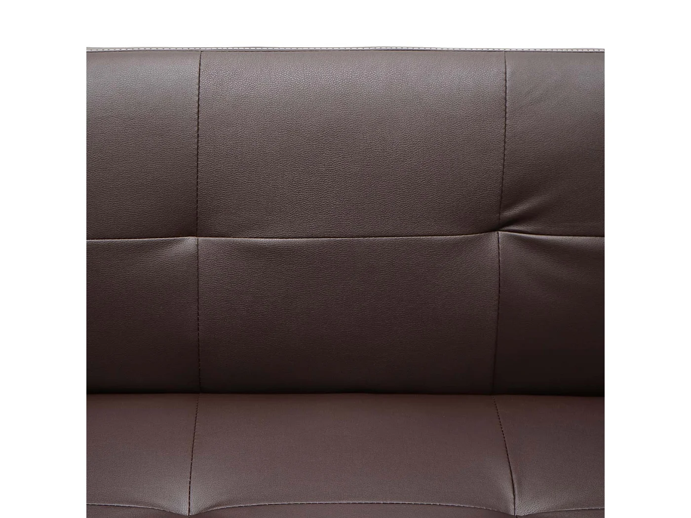 3er-Sofa MCW-G11, Kunstleder, braun