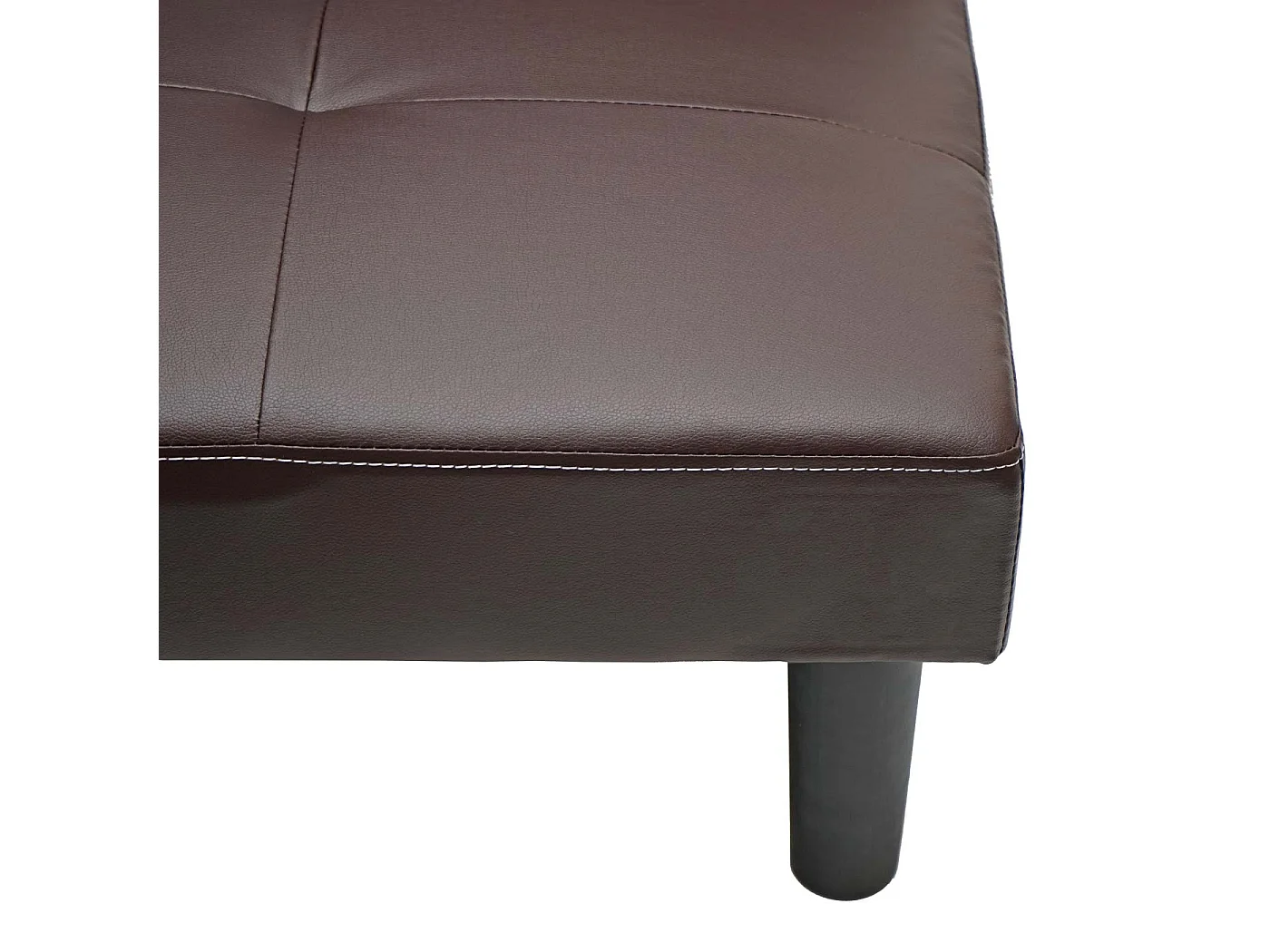 3er-Sofa MCW-G11, Kunstleder, braun