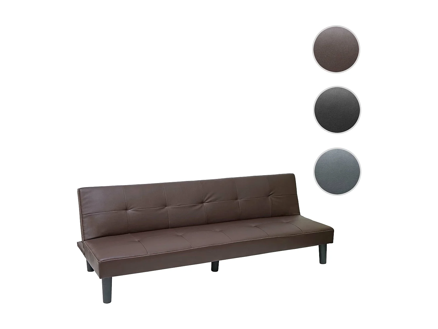 3-osobowa sofa MCW-G11,  imitacja skóry, brązowy