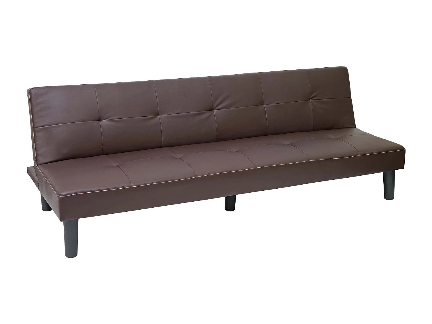 3er-Sofa MCW-G11, Kunstleder, braun