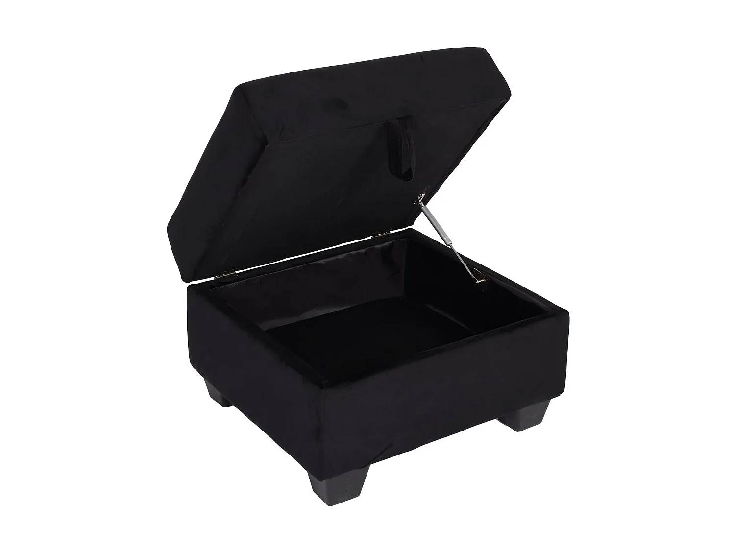 Sofa MCW-H47 met voetenbank,  fluweel zwart