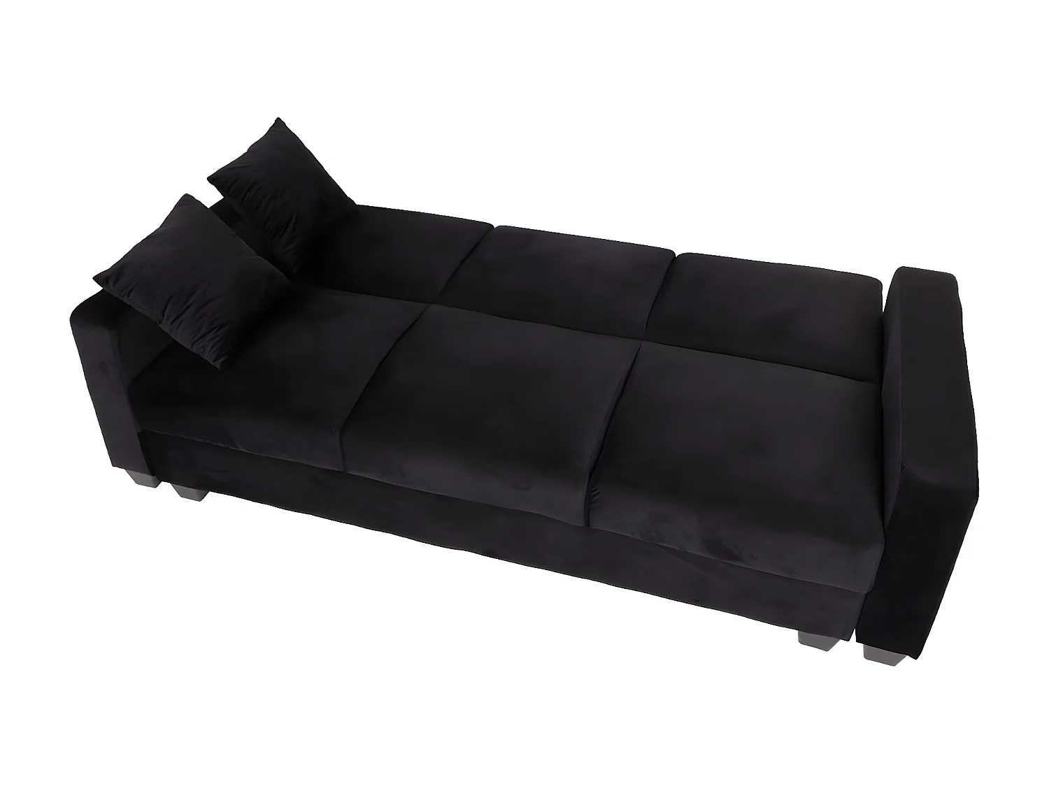 Sofa MCW-H47 z otomaną,  aksamitny czarny