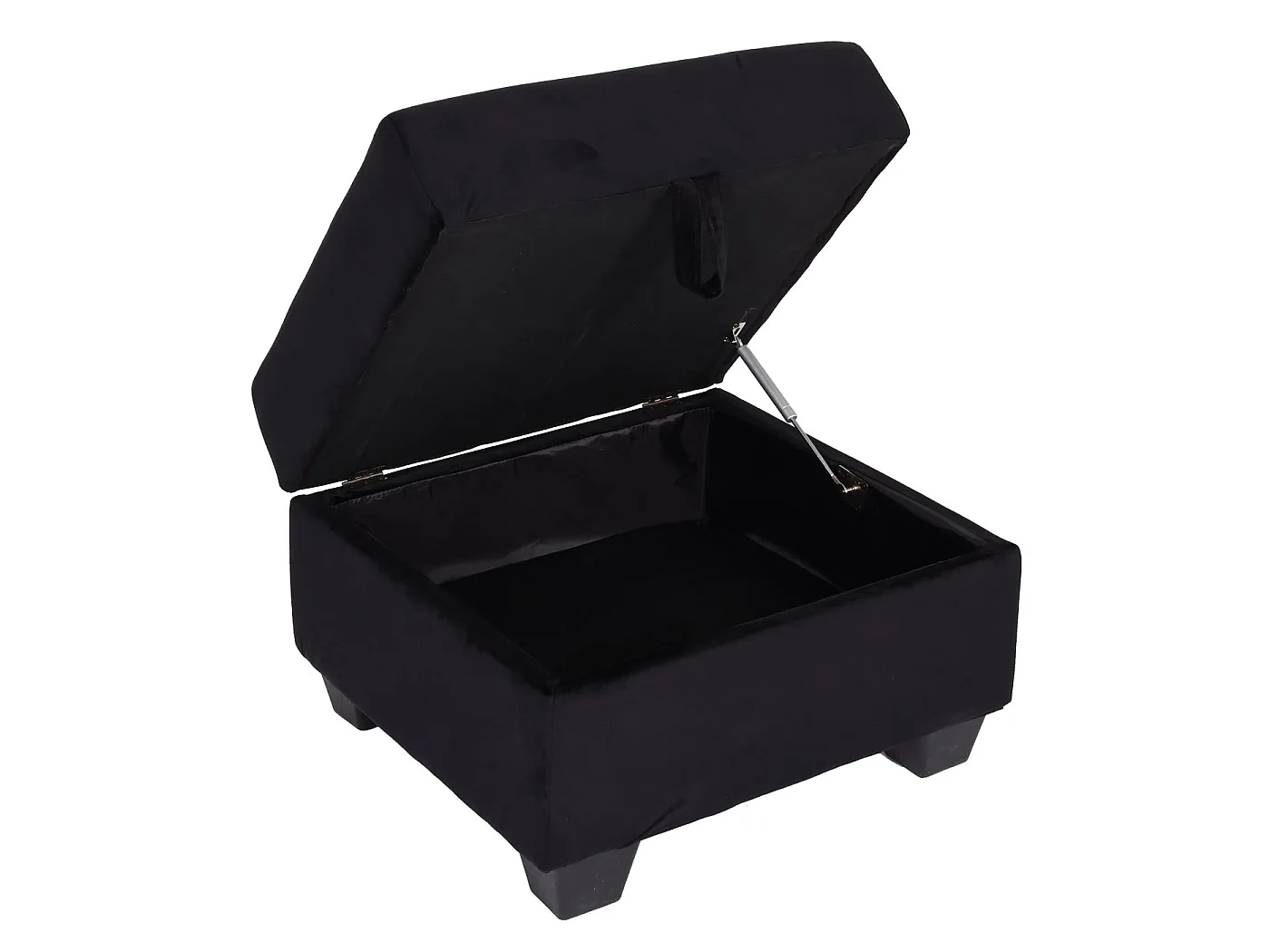 Sofa MCW-H47 mit Ottomane, Samt schwarz