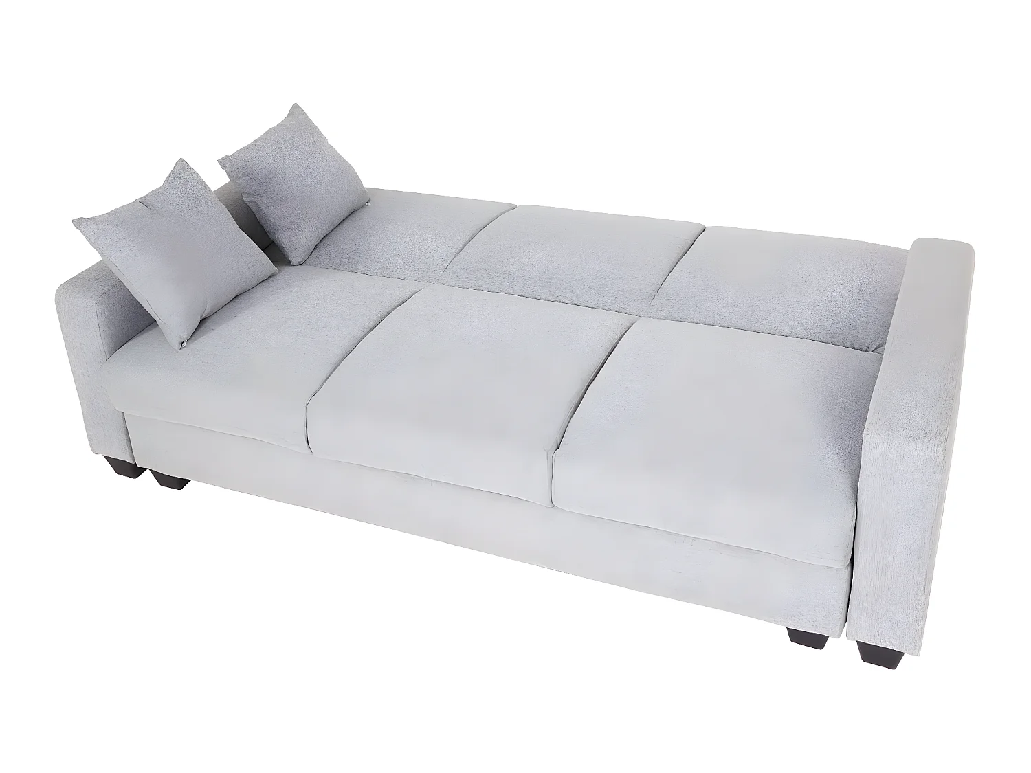 Divano letto angolare contenitore con penisola sofà reclinabile MCW-H47 legno tessuto grigio chiaro