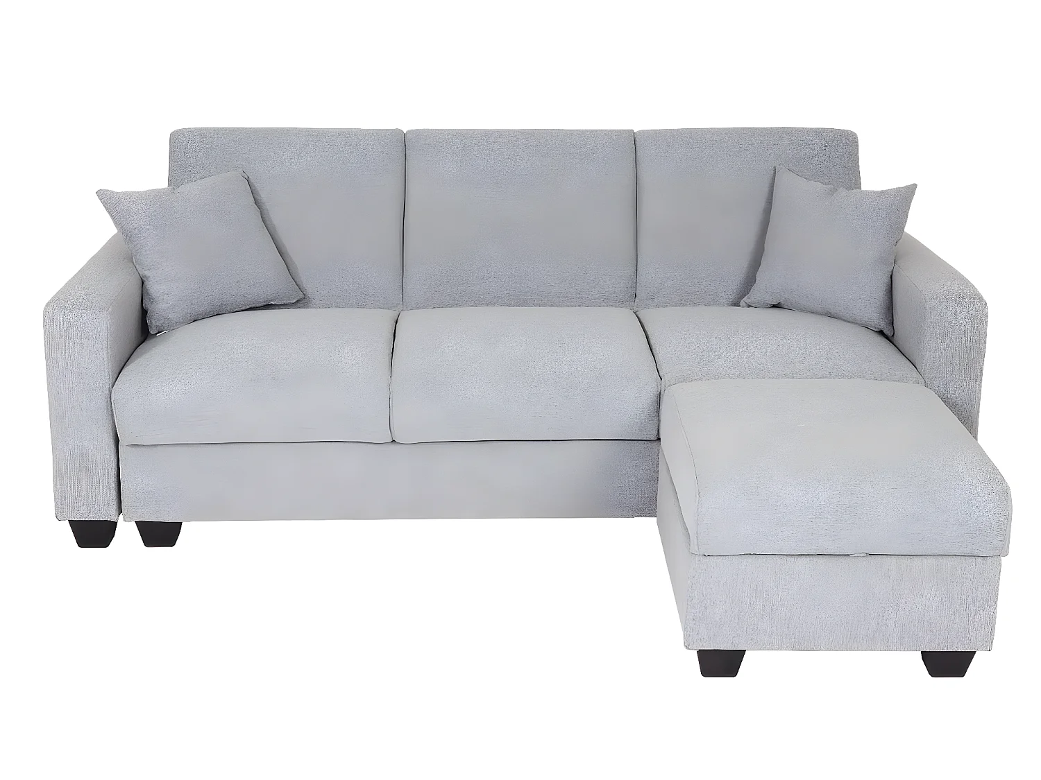 Sofa MCW-H47 z otomaną,  tkanina/tekstylia jasnoszary