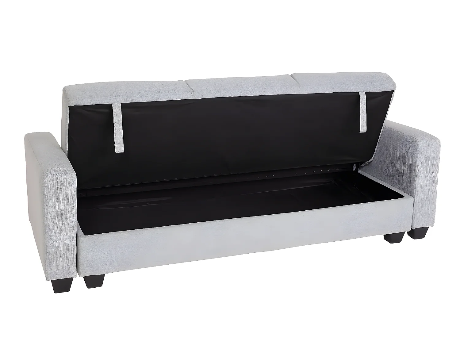 Sofa MCW-H47 z otomaną,  tkanina/tekstylia jasnoszary