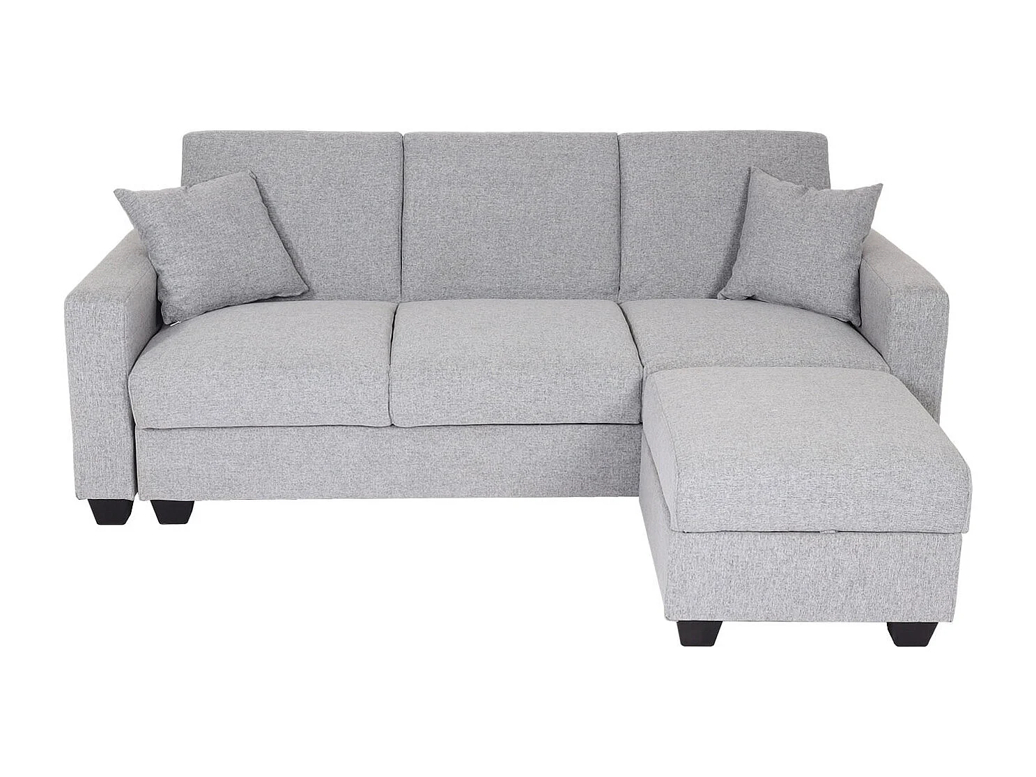 MCW-H47 sofa with ottoman,  light grey fabric/textile